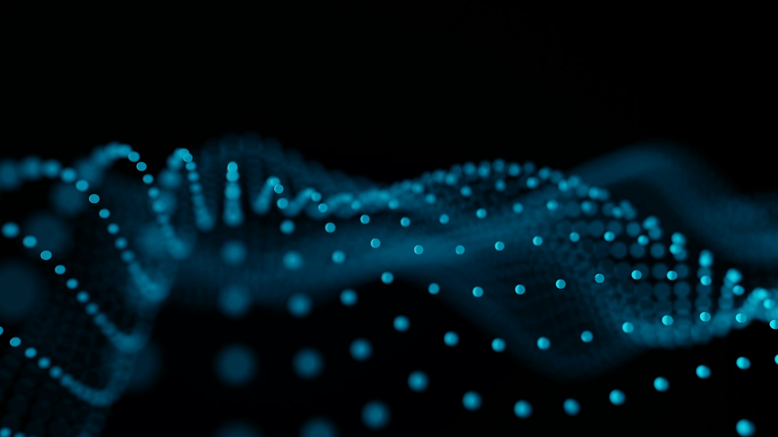 AI and Emerging Technology – controlled flow Abstract flowing wave of light on a dark background, representing technology adopted with control