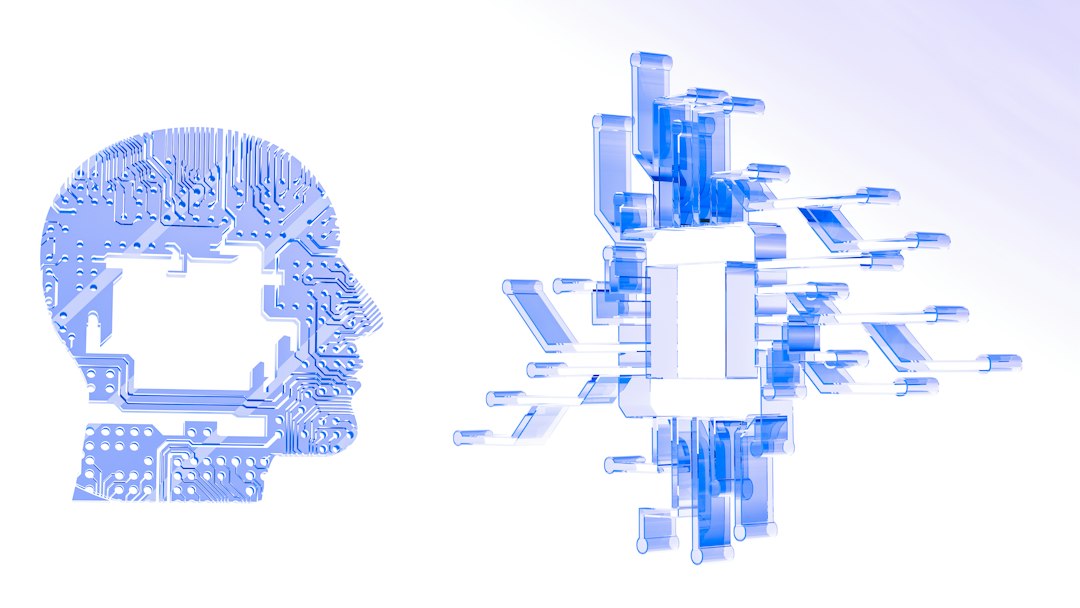 Futuristic three dimensional render representing artificial intelligence systems