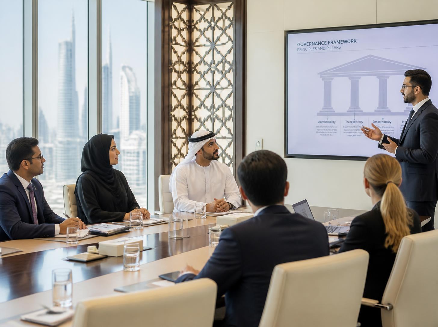 Customized Programs – graduate career development cohort Practitioner mentoring a multinational graduate cohort during a career development program in the GCC